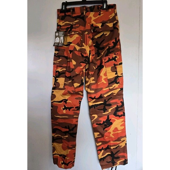 Rothco Pants Mens Small BDU Orange Camo Military Cargo Army Fatigue NWT - Picture 4 of 8